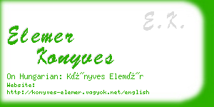 elemer konyves business card